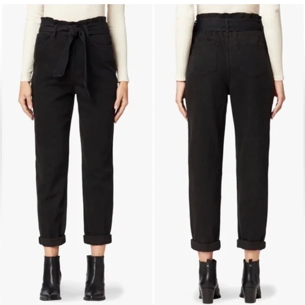 Joe's Jeans Brinkley Black High Rise Paperbag Jeans
